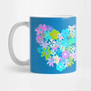 Vintage flower power heart design Mug